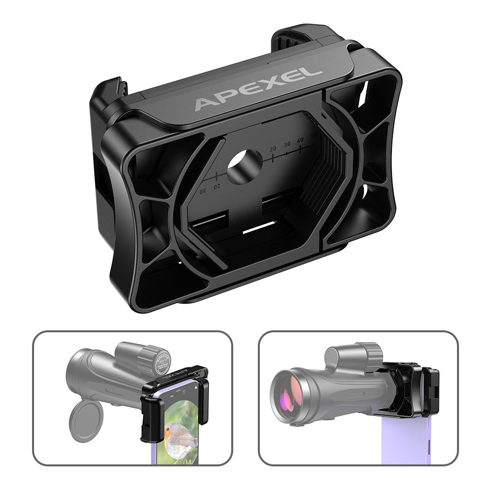APEXEL F002 Telescope Phone Adapter Eyepiece Lens Connector Compatible with Monocular Binocular Microscope APEXEL F002 Telescope Phone Adapter Eyepiece Lens Connector Compatible with Monocular Binocular Microscope